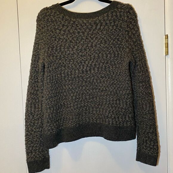 ANTHROPOLOGIE MOTH Crew Neck Pullover Sweater Charcoal Gray Women’s Size Medium - Picture 2 of 5